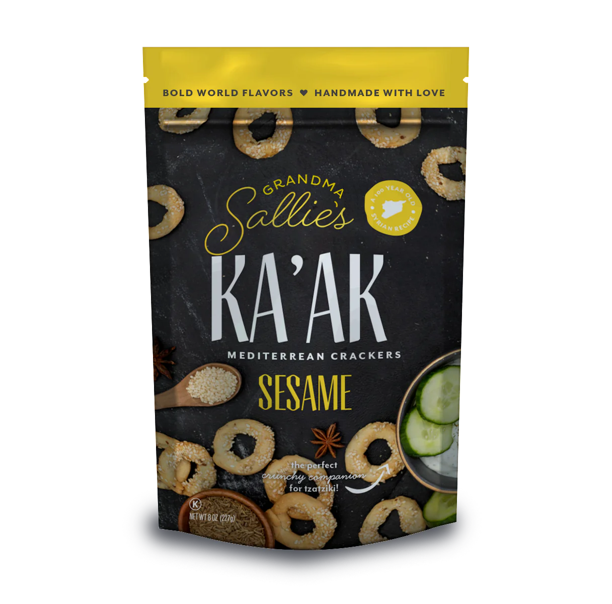 Grandma Sallie's Ka'ak Mediterranean Crackers, Sesame