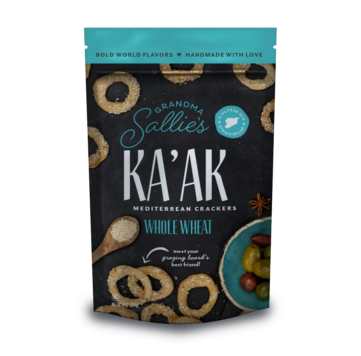 Grandma Sallie's Ka'ak Mediterranean Crackers, Whole Wheat